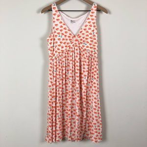 Hue Crab Pattern Short Sleeveless Maxi Dress